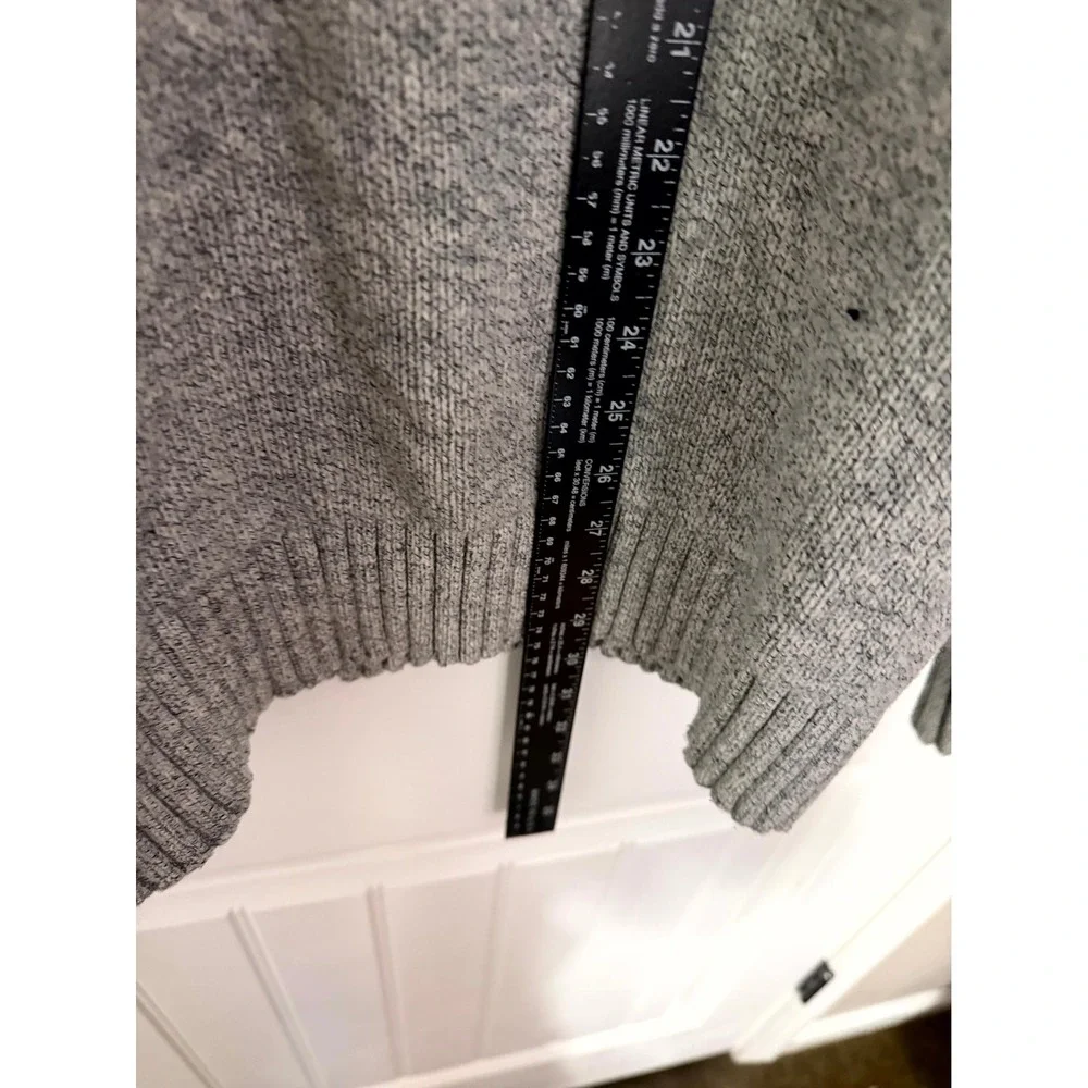 Banana Republic Sweater Mens Medium Tall Grey Merino Wool Blend Crewneck 6391